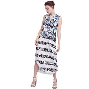 Mara Hoffman Anguilla Shirtdress Sleeveless Tropical Print Size Medium